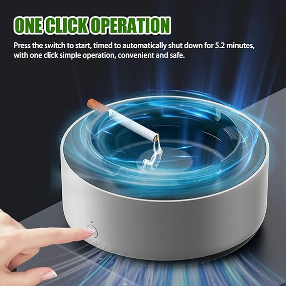 2-in-1 Air Purifier Quiet Ashtray, Multifunction Electronic Smokeless Car Ashtray