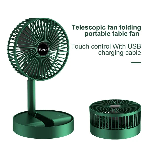 Rechargeable – Portable Telescopic Folding Fan Table Desk Fan